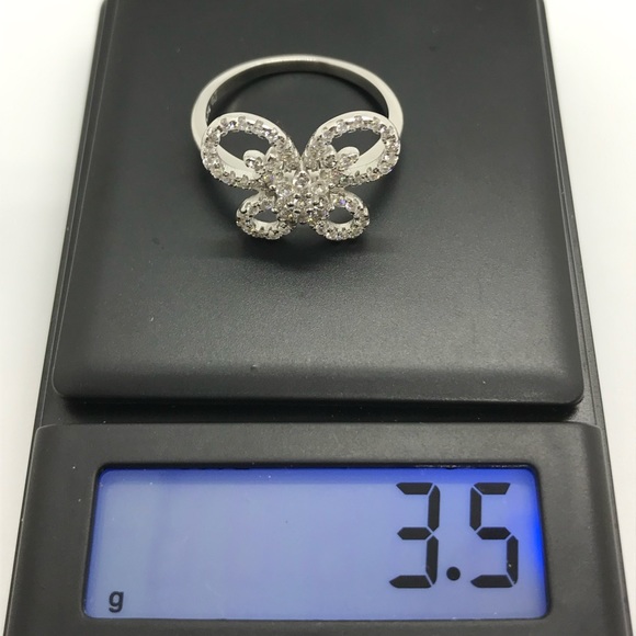 925 sterling silver butterfly 🦋 cz ring - Picture 9 of 10
